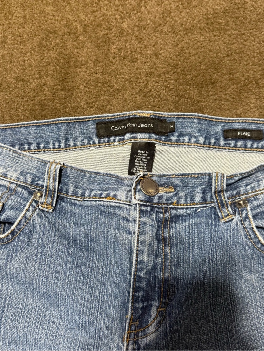 Calvin Klein Light Blue Flare Jeans - Picture 3 of 11